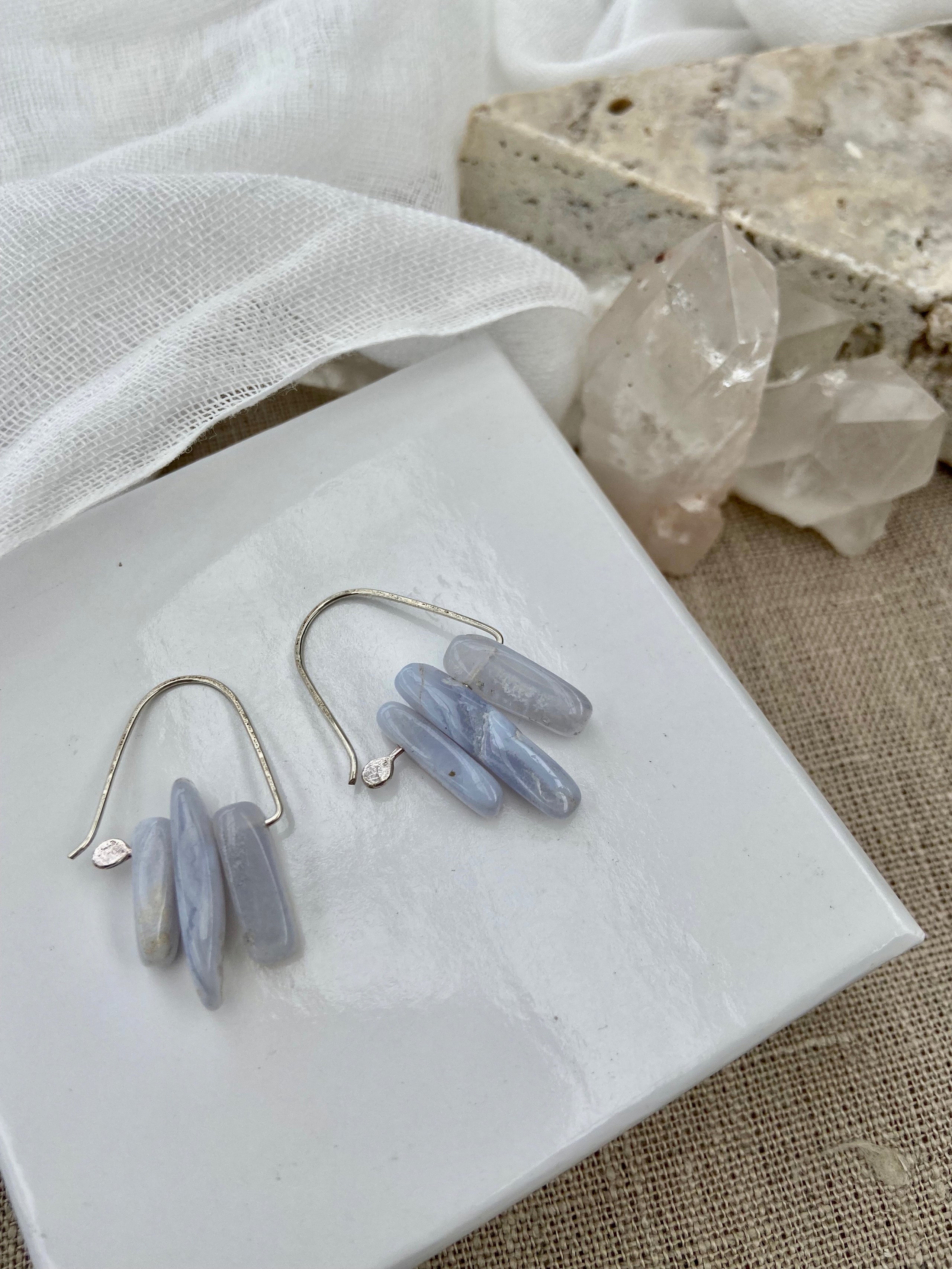 Gray crystal earrings shop
